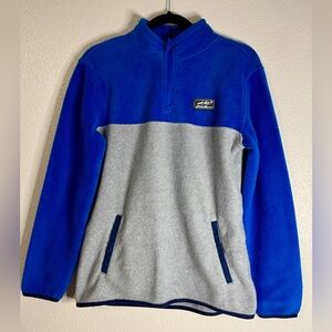 Eddie Bauer Kids Large (14/16) Blue Grey Quarter Zip Fleece Pullover Warm